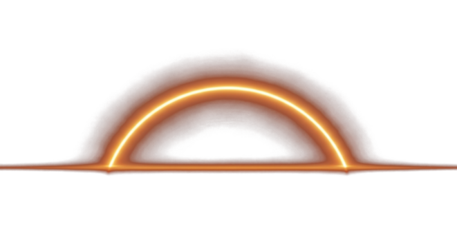 golden sunrise light arc over dark horizon soft orange glow minimal abstract light curve clean png