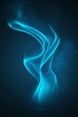 Mesmerizing Swirling Blue Abstract Design with Gradient and Neon Illumination in Ocean Tones