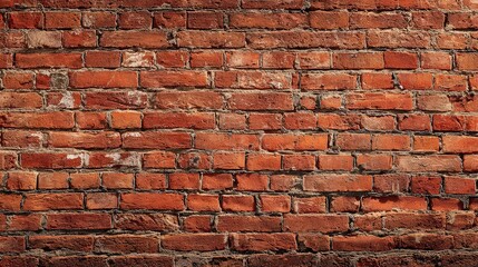 Obraz premium Detailed Red Brick Wall Texture Background with Contrasting Mortar and Rough Surface