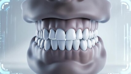 Digital dental scan comparing normal and healthy teeth with futuristic interface for medical technology - Powered by Adobe