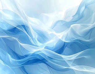 Obraz premium Abstract flowing blue and white wavy ethereal background composition