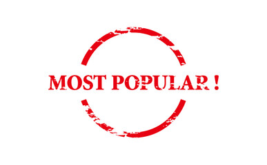 MOST POPULAR ! - MOST POPULAR ! text written on Red Rubber Stamp 
