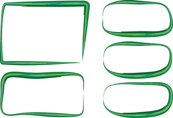 Obraz premium green colorful outlines artistic hand drawn different borders