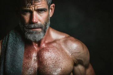 Cooling down after an intense workout session with beads of sweat Generative AI