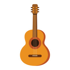Obraz premium Elegant Guitar Vector Illustration with Detailed Strings and Modern Flat Design
