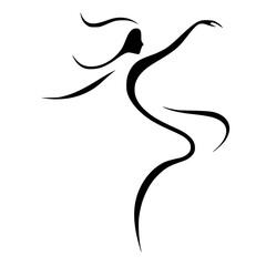 Simple minimalist dance logo silhouette
