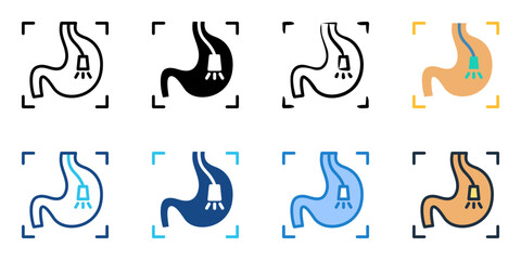 Endoscopy icon set multiple style collection
