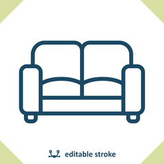 Couch Icon. Sofa, Furniture, Living Room