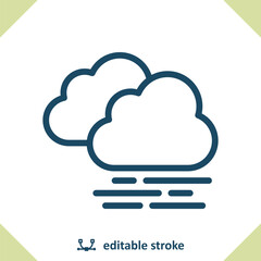 Foggy Weather Icon. Fog, Cloud, Clouds