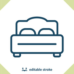 Bed Icon. Bedroom, Furniture