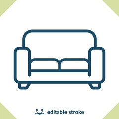 Couch Icon. Sofa, Furniture, Living Room