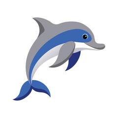 Naklejka premium Elegant Dolphin Vector Illustration Leaping Gracefully with Modern Flat Design