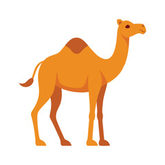 Elegant Camel Vector Illustration with Detailed Humps and Modern Flat Design