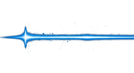 horizontal blue laser light beam glowing line on black background energy streak effect clean png
