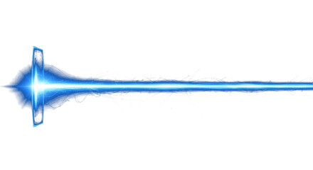 horizontal blue laser light beam glowing line on black background energy streak effect clean png