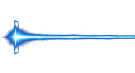 horizontal blue laser light beam glowing line on black background energy streak effect clean png