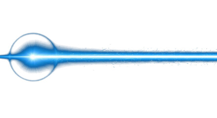horizontal blue laser light beam glowing line on black background energy streak effect clean png
