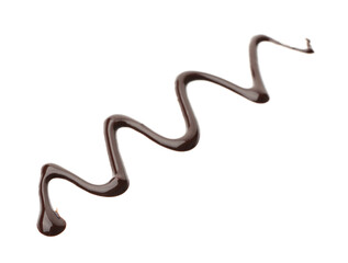 Sample of tasty melted chocolate isolated on white