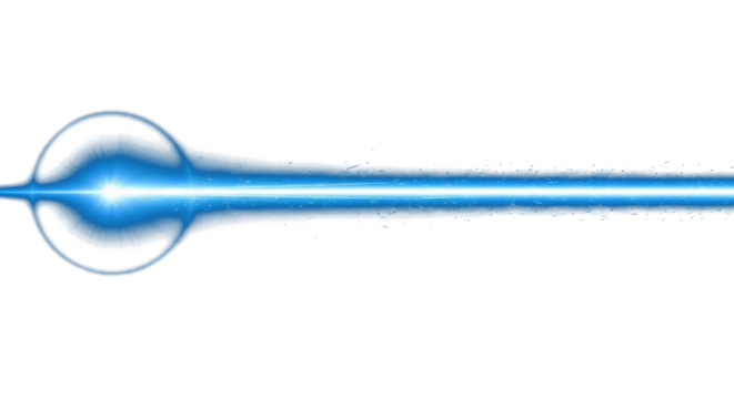 horizontal blue laser light beam glowing line on black background energy streak effect clean png