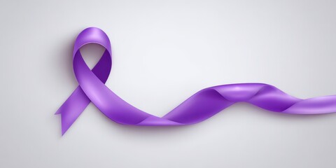 Purple awareness ribbon symbolizing support for causes