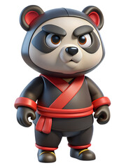 Cool Panda Ninja Character Design with Red Band for Animation and Games © BiswajeetM.