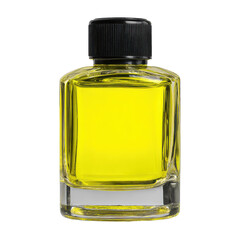 Clear glass bottle with black cap png cosmetic png serum png liquid png container png product png beauty png skincare png mockup png package png transparent background image