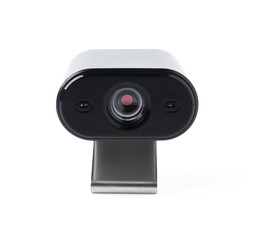 Modern hidden spy camera isolated on white