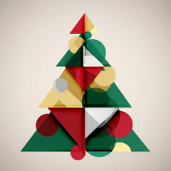 Abstract Geometric Christmas Tree, Modern Festive Design
