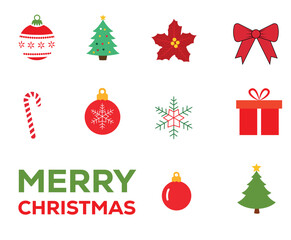 Christmas icons isolated on white background vector
