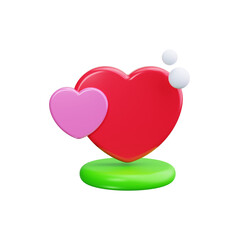 heart outline 3d render icons