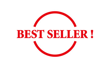BEST SELLER ! - BEST SELLER ! text written on Red Rubber Stamp 
