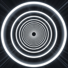 neon light tunnel circle background 