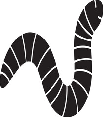 
 Link ×Title:
Earthworm silhouette. This image shows a black earthworm outline, a segmented soil creature. Vector clipart illustration design.