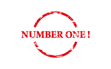 NUMBER ONE ! - NUMBER ONE ! text written on Red Rubber Stamp 
