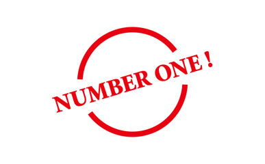NUMBER ONE ! - NUMBER ONE ! text written on Red Rubber Stamp 
