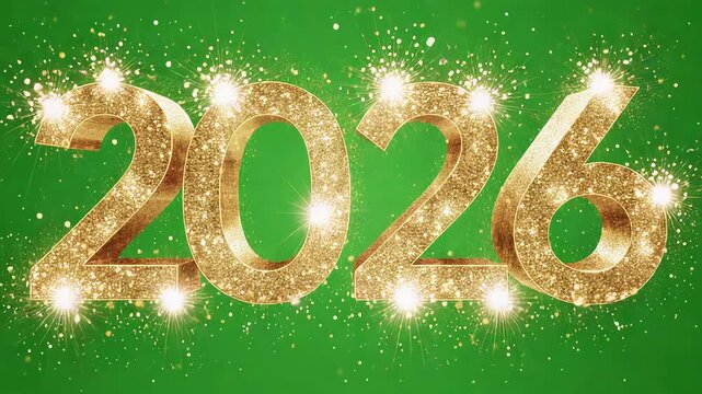 Sparkling Gold 2026 New Year Celebration. Festive Business Planning, Future Goals, and Event Promotion.