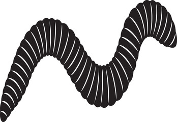 
 Link ×Title:
Earthworm silhouette. This image shows a black earthworm outline, a segmented soil creature. Vector clipart illustration design.
