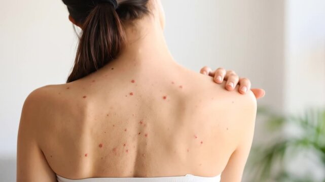 Back skin with acne