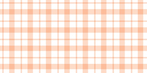Orange gingham checkered pattern background. Seamless peach plaid design. Soft and sweet vintage aesthetic. Orange white gingham check tablecloth picnic style traditional.	