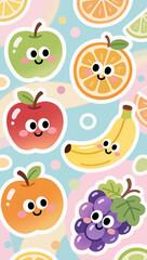 Fototapeta premium seamless background with fruits