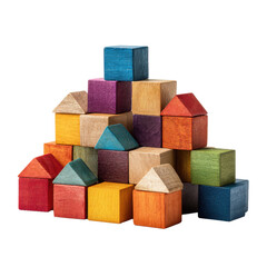 Colorful wooden building blocks png toys png education png kids png puzzle png shapes png stack png geometry png learning png play png transparent background image