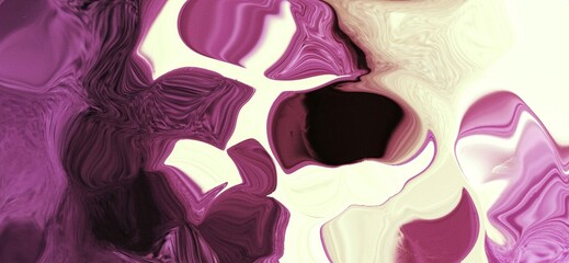 An abstract swirl of violet, cream, and white, with fluid marbled shapes. A digital artwork evoking...