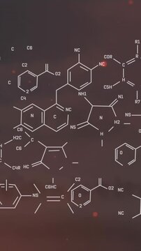 Animation of scientific data processing over red background