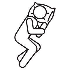 Sleeping Baby Minimal Line Vector for Parenting Health and Calm Nursery Design