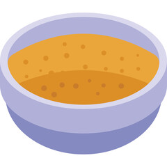 A Purple Bowl Filled With A Golden Yellow Liquid Containing Small Bubbles Against A Transparent Background