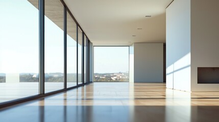 Obraz premium Modern Minimalist Apartment with Panoramic Views
