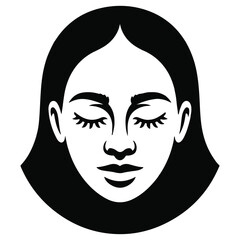 Woman Face Minimal  Vector Representing Beauty Simplicity and Calm