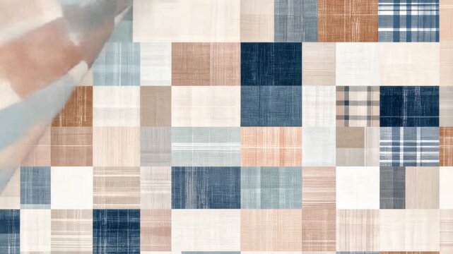 Quilt-like pattern of squares in muted colors