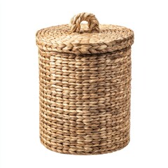 Woven Storage Basket with Lid, Natural Handmade Decorative Organizer, Sustainable Material, Rustic Home Decor, Eco-friendly Basket for Organization