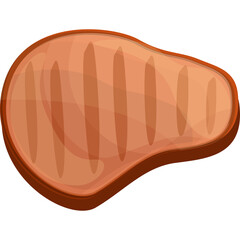 Grilled T Bone Steak With Grill Marks On A Transparent Background Simple Flat Icon Illustration